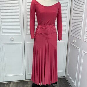 Dance America Pink Long Skirt Sz. M Double Circle Skirt